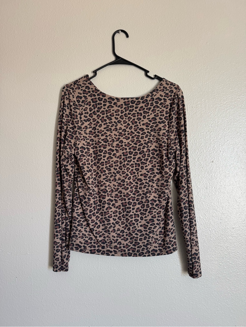 Leopard Print Shapewear Long Sleeve Women's Top - Picture 4 of 4
